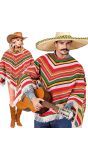 Mexicaanse Poncho Meerkleurig Gestreept