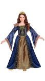 Middeleeuwse Koninginnen Jurk Blauw