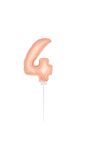 Mini Rosé Gouden Folieballon Cijfer 4