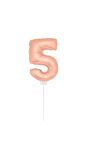 Mini Rosé Gouden Folieballon Cijfer 5
