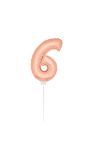 Mini Rosé Gouden Folieballon Cijfer 6