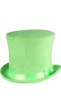Mintgroene Fluwelen Hoge Hoed met Band