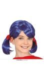 Miraculous Ladybug Pruik Blauw met Vlechtjes Kind