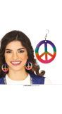 Multikleur Hippie Peace Oorbellen