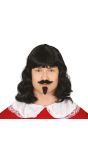Musketier Pruik met Baard en Snor