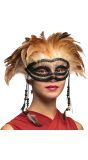 Mystiek Bruin Voodoo Masker met Veren