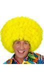 Neon Gele Afro Pruik