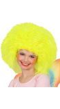 Neon Gele Fee Pruik Kind