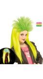 Neon Gele-Groene Punk Pruik