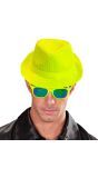 Neon Gele Pailletten Fedora