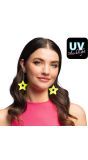 Neon Gele Ster Oorbellen