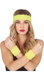 Neon Gele Zweetbandjes Set