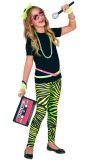 Neon Groene 80's Zebraprint Legging Kind