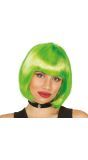 Neon Groene Boblijn Pruik