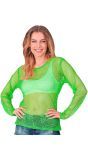 Neon Groene Dames Visnet Tanktop 80s