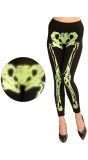 Neon Groene Skelet Legging