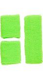 Neon Groene Zweetband Set