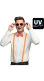 Neon Oranje Accessoiresset Bril Strik Bretels