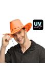 Neon Oranje Cowboyhoed Volwassenen