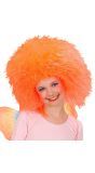 Neon Oranje Fee Pruik Kind