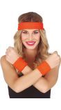 Neon Oranje Zweetbandjes Set