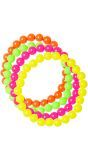Neon Parel Armbanden 4 Stuks