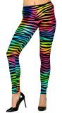 Neon Regenboog 80's Zebraprint Legging