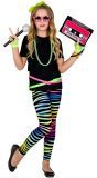 Neon Regenboog 80's Zebraprint Legging Kind