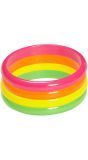 Neon Ring Armbanden 4 Stuks