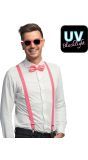 Neon Roze Accessoiresset Bril Strik Bretels
