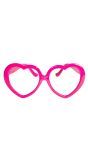 Neon Roze Hartjes Feest Bril