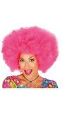 Neon Roze Maxi Afro Pruik