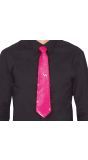Neon Roze Paillet Stropdas