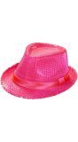 Neon Roze Pailletten Fedora