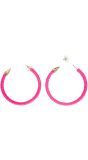 Neon Roze Ring Oorbellen