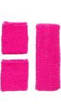 Neon Roze Zweetband Set