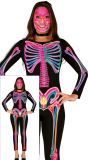 Neon Skelet Jumpsuit Dames Zwart