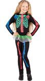 Neon Skelet Kostuum Meisje