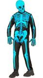 Neon Skelet Kostuum Turquoise Jongens