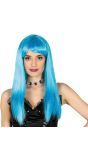 Neonblauwe Feline Pruik