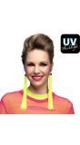 Neongele UV Festival Lange Oorbellen Dames