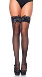 Net Kniekousen met Kanten Top en Strik