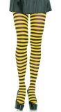Nylon Gestreepte Panty Zwart-Geel