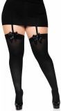 Nylon Kniekousen met Strik Zwart