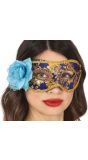 Oogmasker Venetiaans Blauw Goud