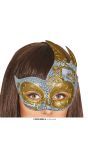 Oogmasker Venetiaans Goud Grijs