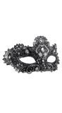 Oogmasker Zilver Zwart met Stenen