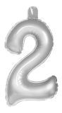 Opblaascijfer 2 Zilver