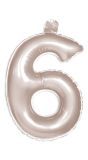 Opblaascijfer 6 Zilver