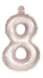 Opblaascijfer 8 Zilver